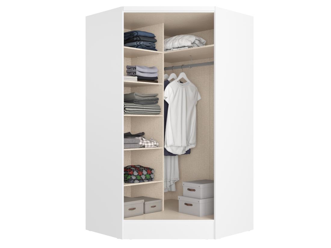 Vente Unique Armoire D'angle 2 Portes - L101 Cm - Blanc - AURALI