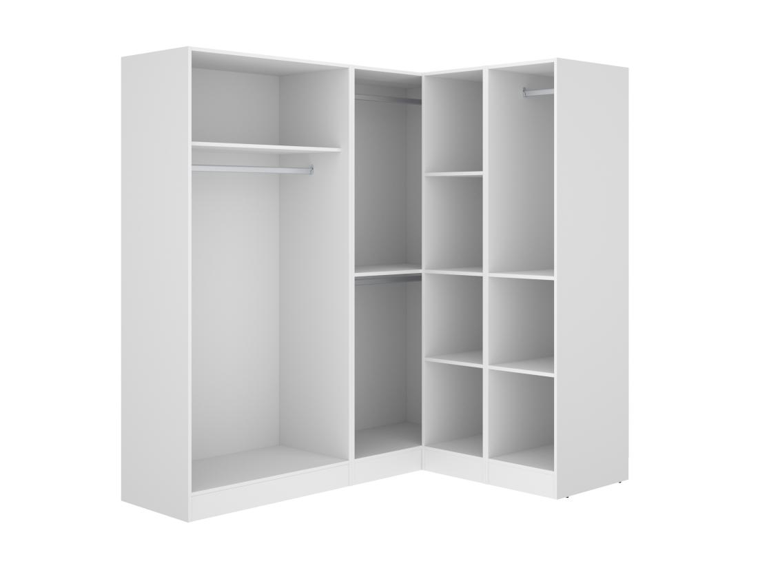 Vente Unique Armoire D'angle 5 Portes - L173 Cm - Blanc - LISTOWEL