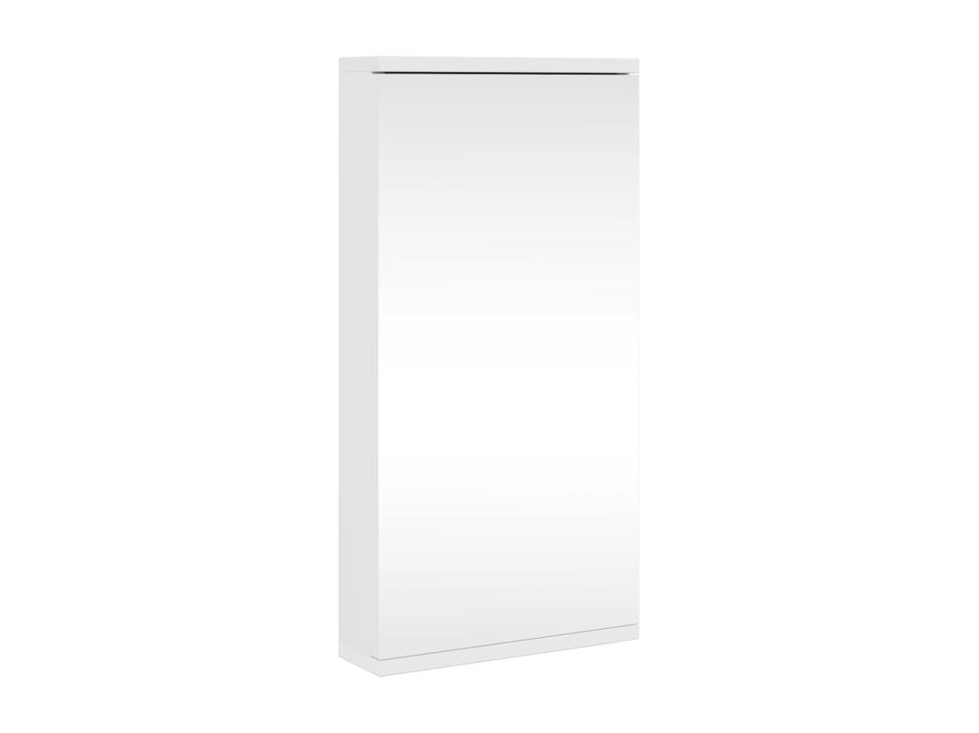 Vente Unique Armoire De Bain à Miroir D'angle Blanc 30x24x60 Cm