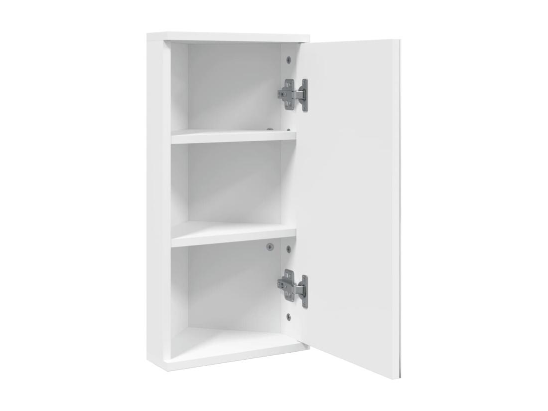 Vente Unique Armoire De Bain à Miroir D'angle Blanc 30x24x60 Cm