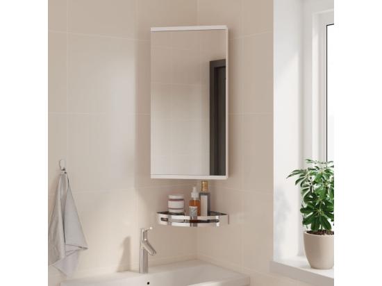 vente unique Armoire de bain à miroir d'angle blanc 30x24x60 cm