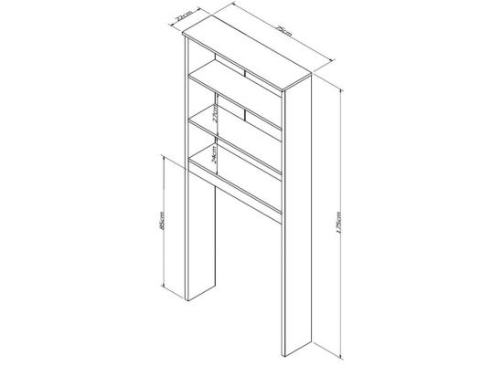 Vente Unique Armoire De Buanderie Lave-Linge 2 Portes Noir 3 Niches L 75 H 175 P 22 Cm