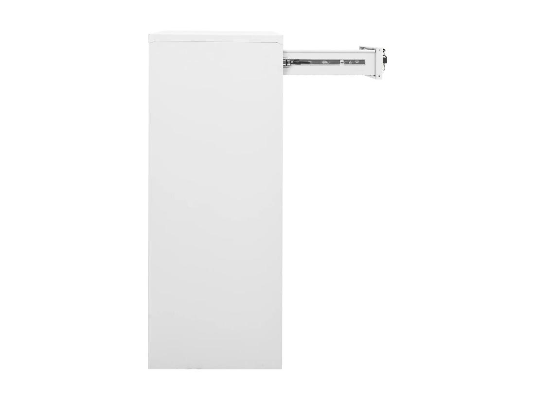 Vente Unique Armoire De Bureau Blanc 90x40x102 Cm Acier