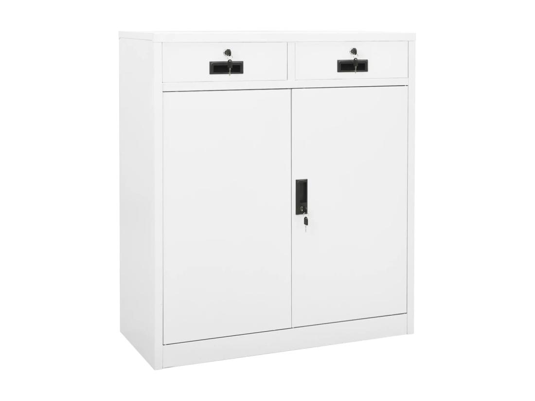 vente unique Armoire de bureau Blanc 90x40x102 cm Acier