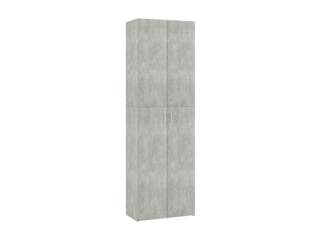 Vente Unique Armoire De Bureau Gris Béton 60x32x190 Cm Bois D'ingénierie