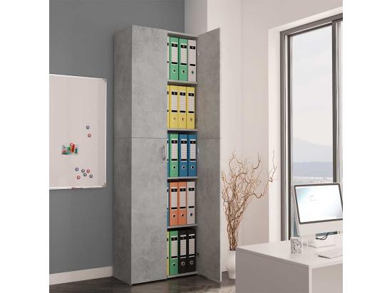 vente unique Armoire de bureau Gris béton 60x32x190 cm Bois d'ingénierie