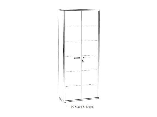 Vente Unique Armoire De Bureau - Meuble 2 Portes Et étagères Coloris Chêne Doré
