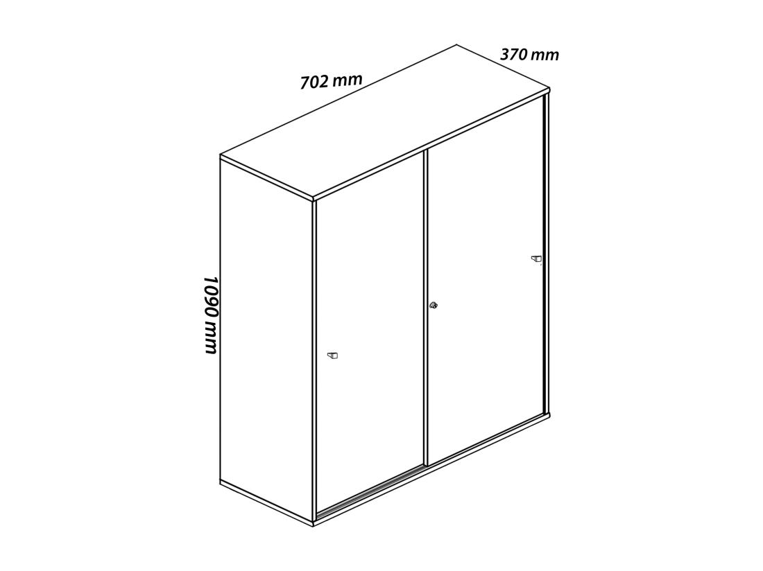 Vente Unique Armoire De Bureau Portes Coulissantes Lona 3x