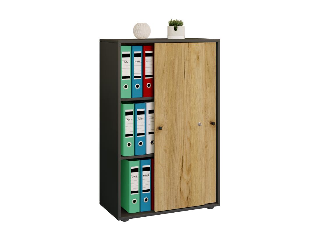 Vente Unique Armoire De Bureau Portes Coulissantes Lona 3x