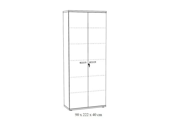 Vente Unique Armoire De Bureau Robuste - Meuble 2 Portes Et étagères Coloris Chêne Brut. Collection YUKON