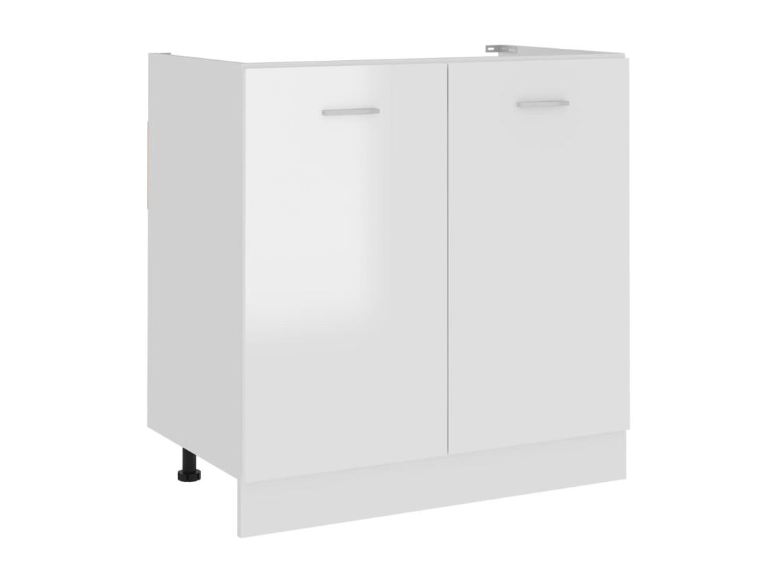 vente unique Armoire de plancher d'évier "Lyon" Blanc brillant