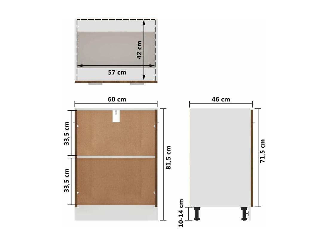 Vente Unique Armoire De Plancher "Lyon" Chêne Marron Bois D'ingénierie