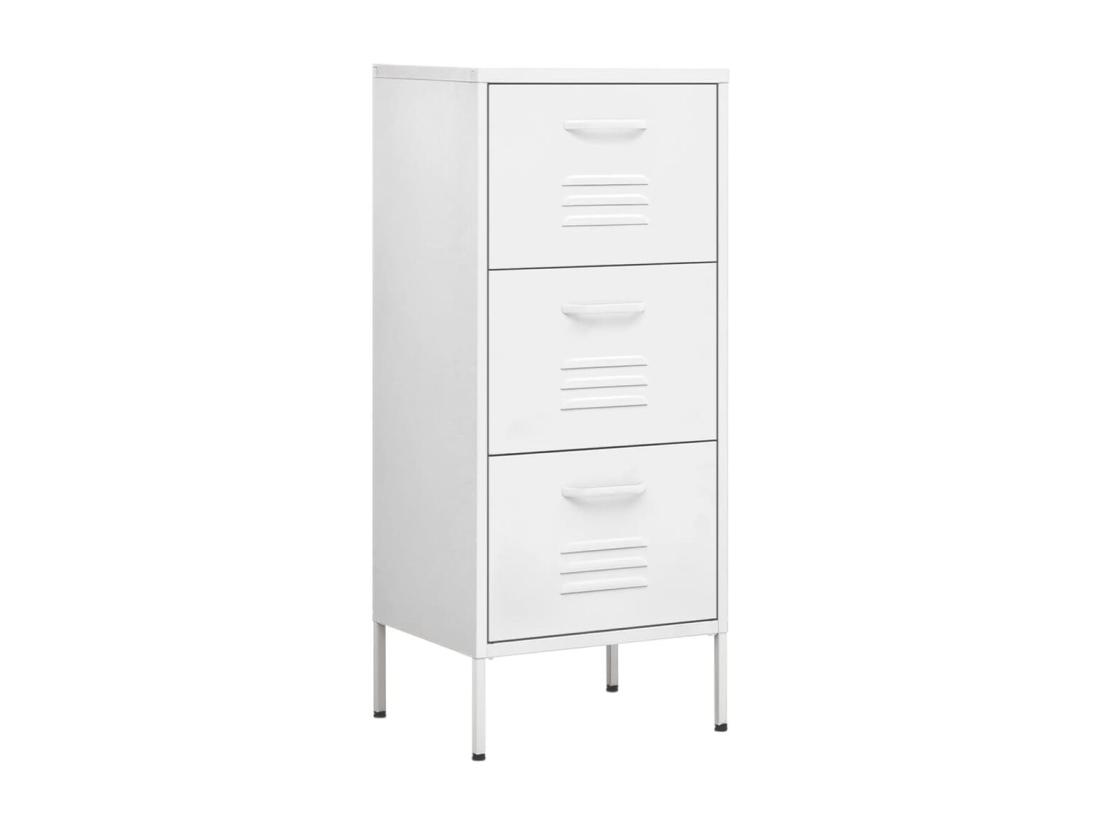 Vente Unique Armoire De Rangement Blanc 42 5x35x101 5 Cm Acier