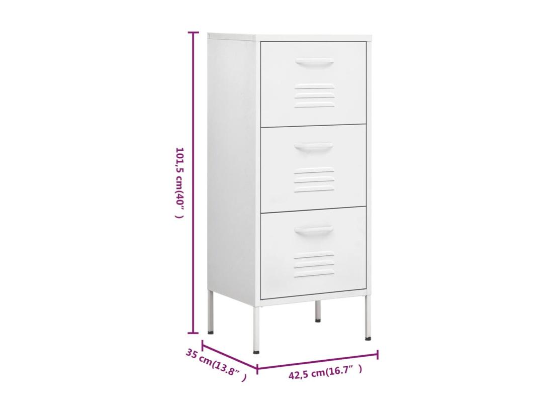 Vente Unique Armoire De Rangement Blanc 42 5x35x101 5 Cm Acier