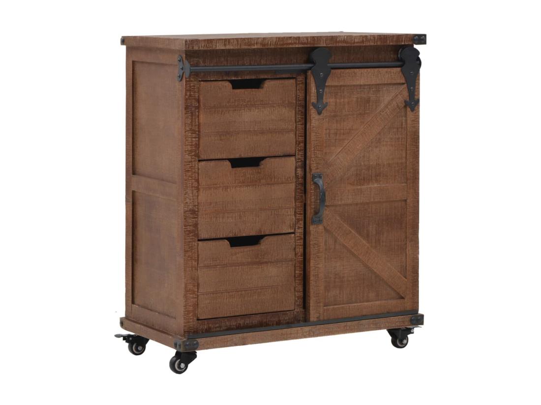 vente unique Armoire de rangement Bois de sapin massif 64x33 5x75 cm Marron