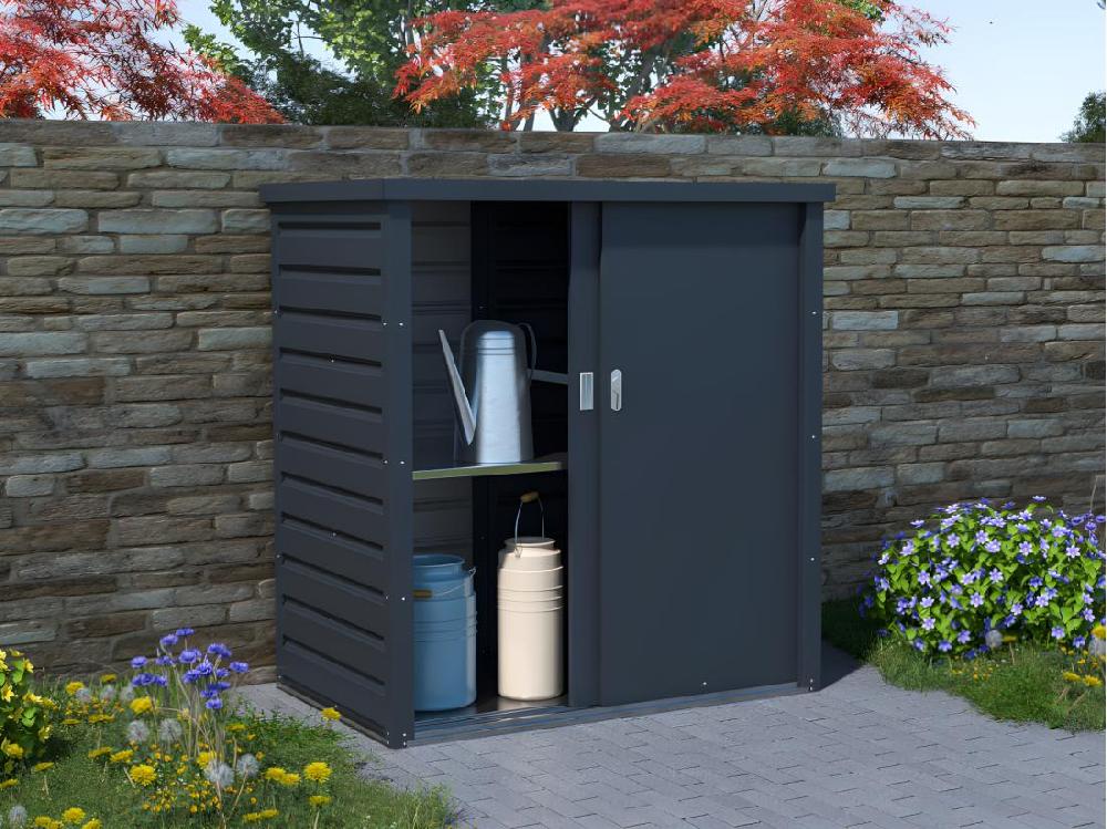 vente unique Armoire de rangement de jardin en métal acier galvanisé gris 1 31 m3 125x80x131 cm REIVAX