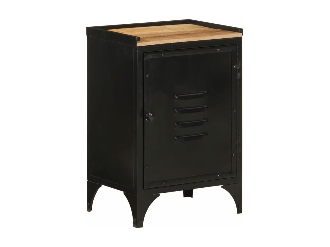 vente unique Armoire de salle de bain 40x30x60 cm fer et bois de manguier