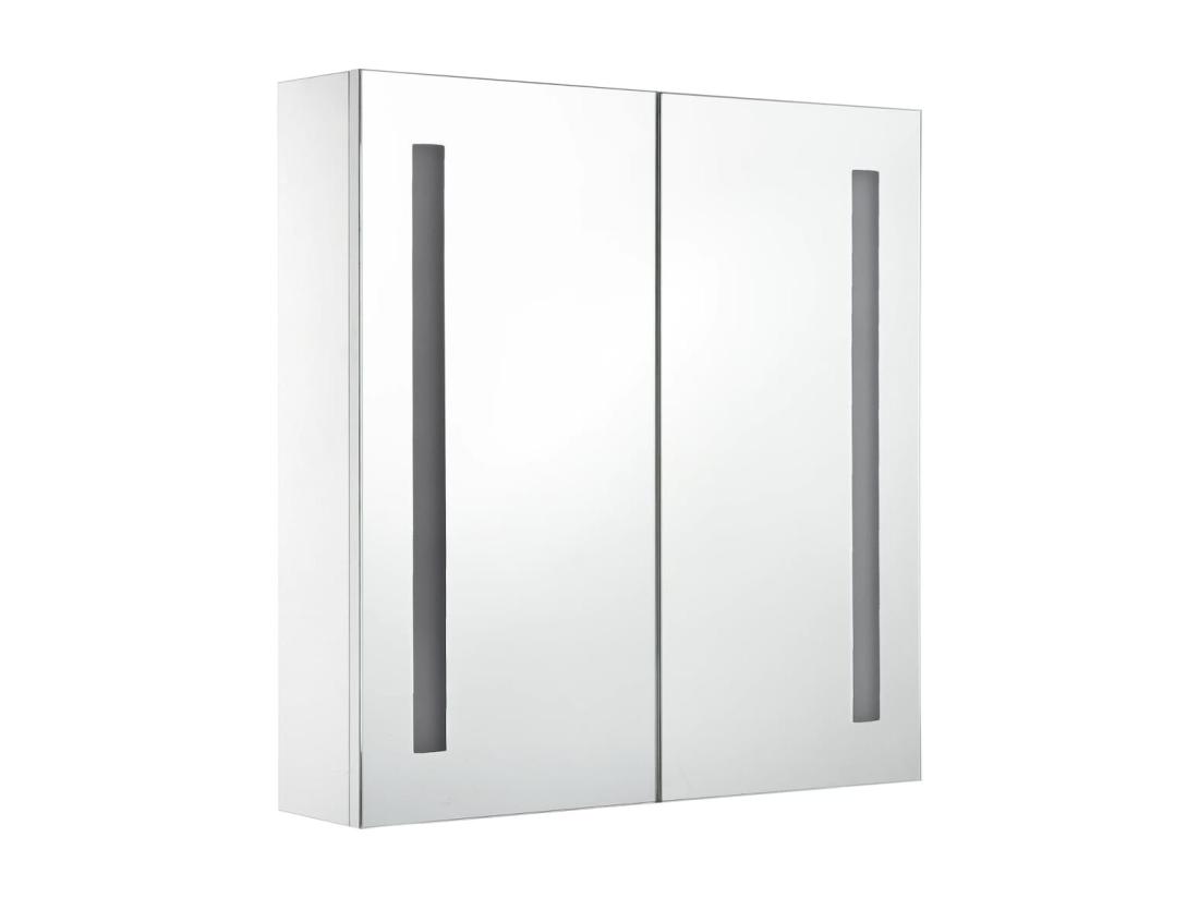 Vente Unique Armoire De Salle De Bain à Miroir LED 60x14x62 Cm