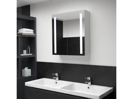 vente unique Armoire de salle de bain à miroir LED 60x14x62 cm