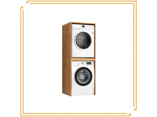 Vente Unique Armoire De Salle De Bain Au-dessus De La Machine à Laver Et Du Sèche-linge étagère En Chêne Lancelot