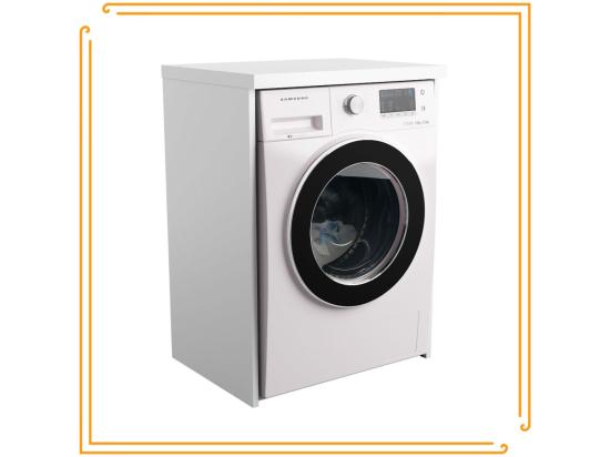 Vente Unique Armoire De Salle De Bain Au-dessus De La Machine à Laver Sèche-linge Colonne Étagère Intégrée Blanc Electroménager