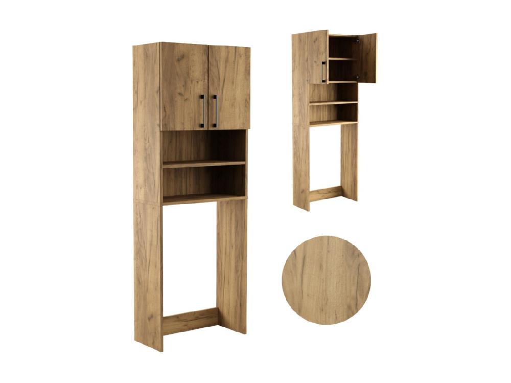 vente unique Armoire de Salle de Bain au-dessus de la Machine à Laver Sèche-Linge Colonne Étagère Intégrée pour Appareils Ménagers Chêne Craft