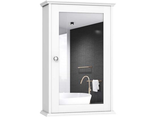 Vente Unique Armoire De Salle De Bain Avec Miroir Armoire Miroir Murale à 2 Niveaux Avec Etagère Réglable