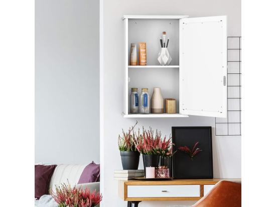 Vente Unique Armoire De Salle De Bain Avec Miroir Armoire Miroir Murale à 2 Niveaux Avec Etagère Réglable