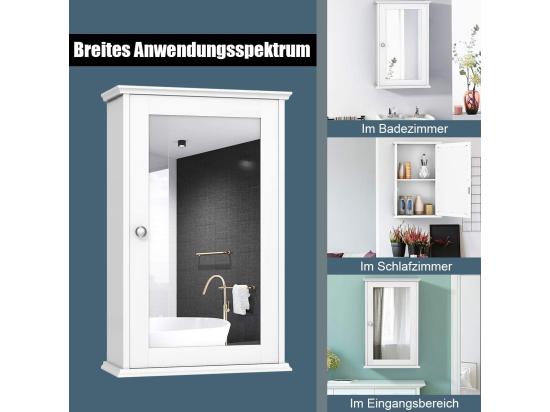 vente unique Armoire de salle de bain avec miroir armoire miroir murale à 2 niveaux avec etagère réglable
