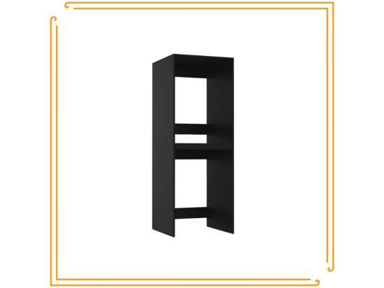 Vente Unique Armoire De Salle De Bain Pour Machine à Laver Et Sèche-linge Colonne De Rangement Pour électroménager Couleur Noire