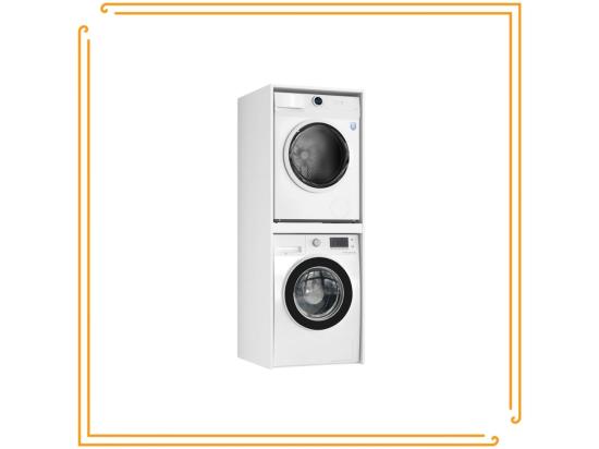 Vente Unique Armoire De Salle De Bain Pour Machine à Laver Et Sèche-linge Colonne De Rangement Pour électroménager Blanc