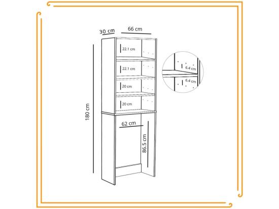 Vente Unique Armoire De Salle De Bain Pour Machine à Laver Et Sèche-linge Colonne De Rangement Pour électroménager Blanc