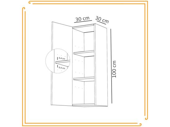 Vente Unique Armoire De Salle De Bain Suspendue 30cm Colonne étroite étagère étagère Fermée Blanc