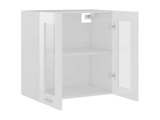 Vente Unique Armoire En Verre Suspendue Blanc Brillant 60x31x60