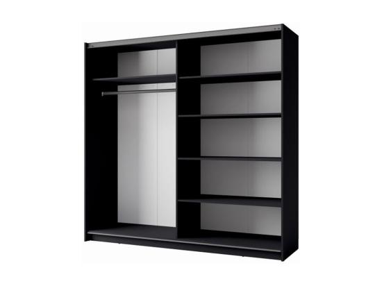 Vente Unique Armoire Garde Robe 200 Cm 2 Portes Coulissantes - Gris Graphite - Collection ARSALA