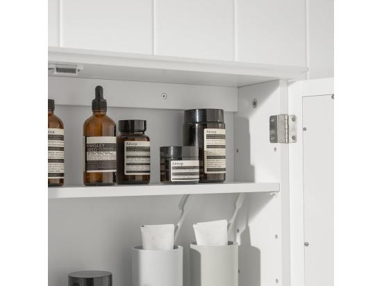 Vente Unique Armoire Miroir Meuble De Salle De Bain Avec Porte Meuble De Rangement Mural BZr55-w