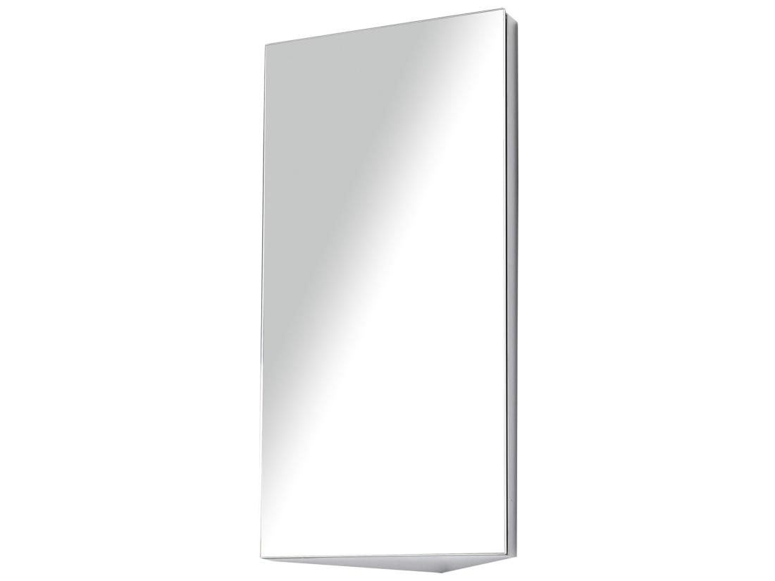 vente unique Armoire miroir salle de bain armoire de toilette murale meuble d'angle 2 étagères dim. 30L x 18 4l x 60H cm acier inox