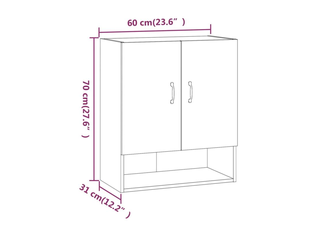 Vente Unique Armoire Murale Blanc 60x31x70 Cm Bois D'ingénierie