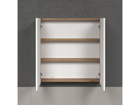 Vente Unique Armoire Murale De Salle De Bain Avec Miroir Touch Marron 69x70x15 Cm EPIKASA