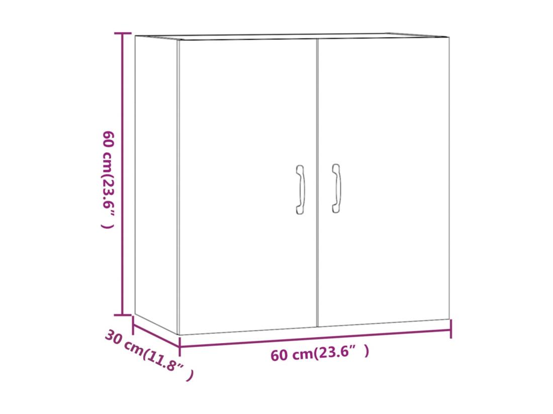 Vente Unique Armoire Murale Noir 60x31x60 Cm Bois D'ingénierie