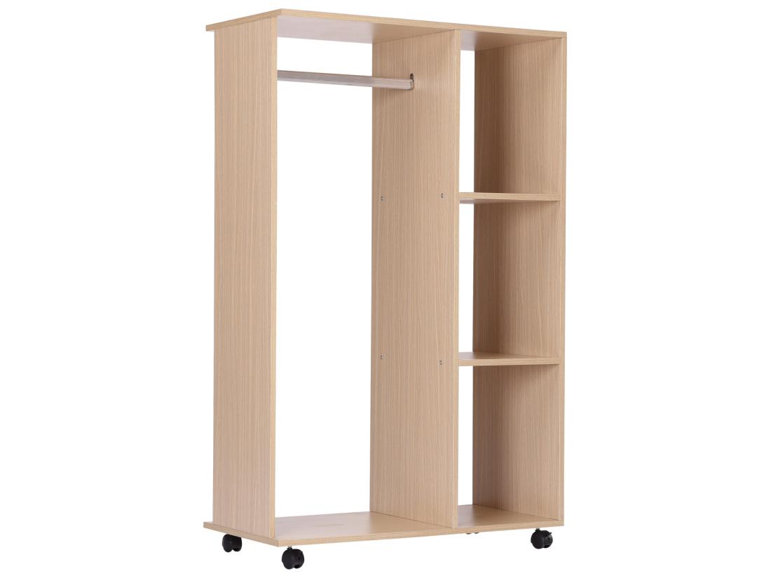 Vente Unique Armoire Penderie Armoire De Rangement Mobile Panneaux De Particules Coloris Chêne Clair