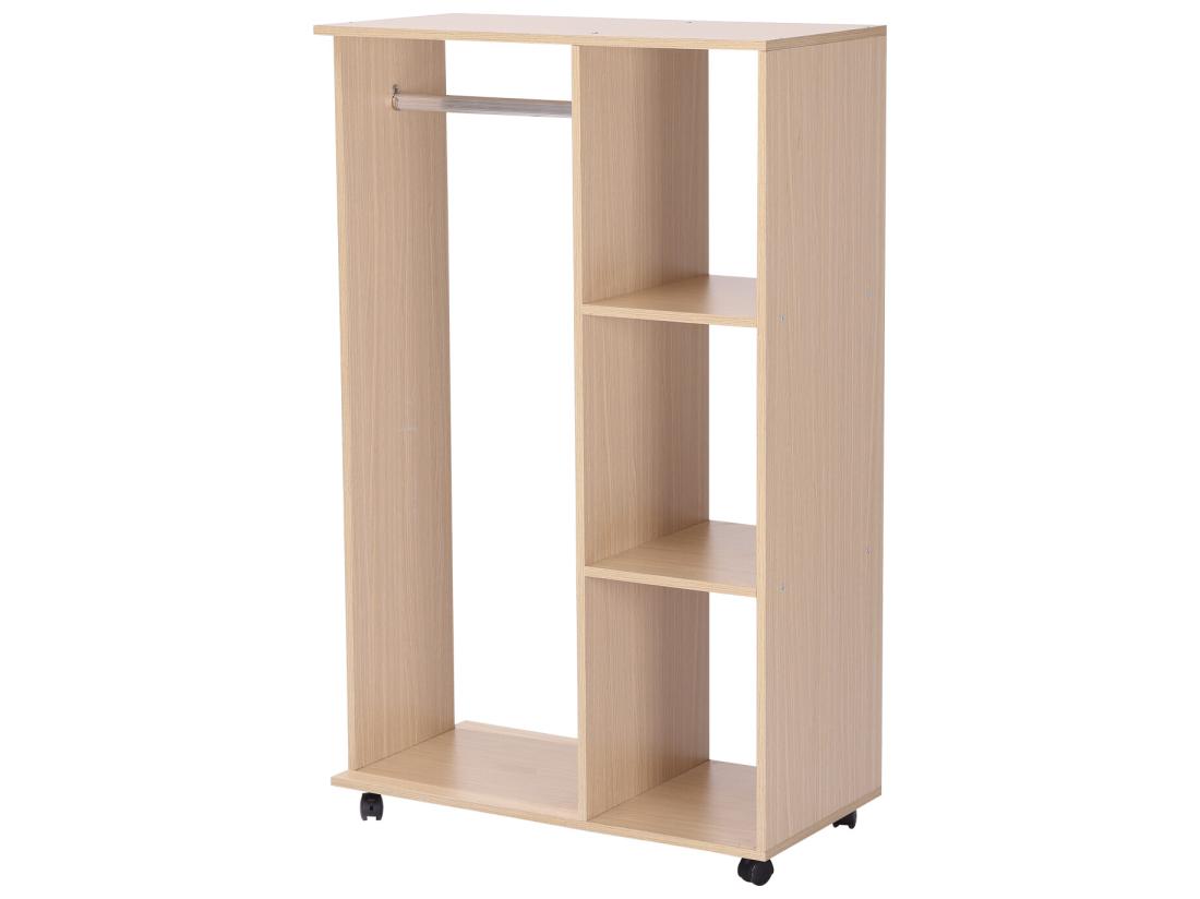 Vente Unique Armoire Penderie Armoire De Rangement Mobile Panneaux De Particules Coloris Chêne Clair