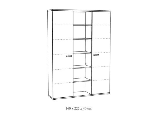 Vente Unique Armoire Robuste De Rangement Pour Bureau 2 Portes Et étagères Coloris Chêne Brut Collection YUKON