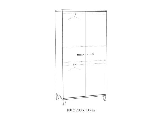 Vente Unique Armoire Robuste Pour Chambre D'enfant 2 Portes Collection DANAÉ Coloris Blanc