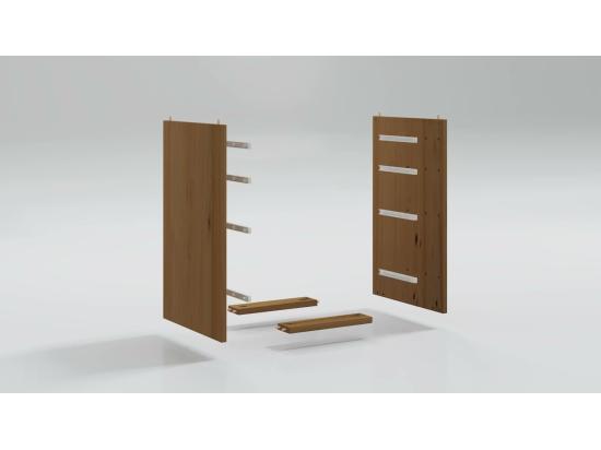 Vente Unique Armoire Roulante Avec Tiroirs MOSS Blanc Bois De Pin Solide