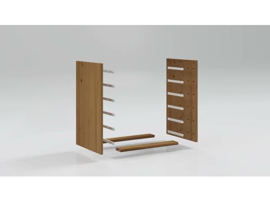 Vente Unique Armoire Roulante Avec Tiroirs MOSS Blanc Bois De Pin Solide