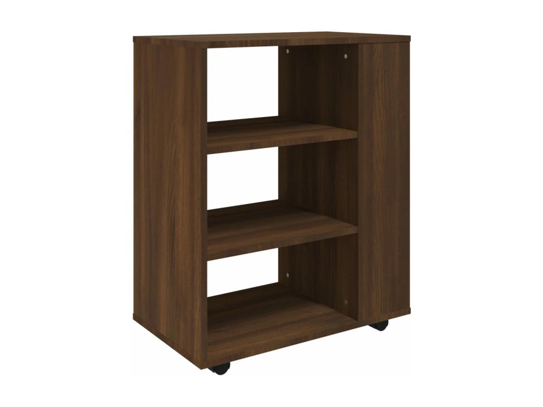 Vente Unique Armoire Roulante Chêne Marron 60x35x75 Cm Bois D'ingénierie