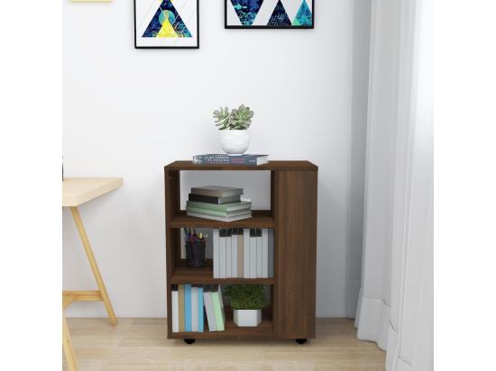 Vente Unique Armoire Roulante Chêne Marron 60x35x75 Cm Bois D'ingénierie