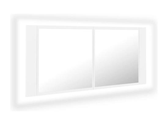 Vente Unique Armoire Salle De Bain à Miroir LED Blanc 100x12x45 Cm Acrylique