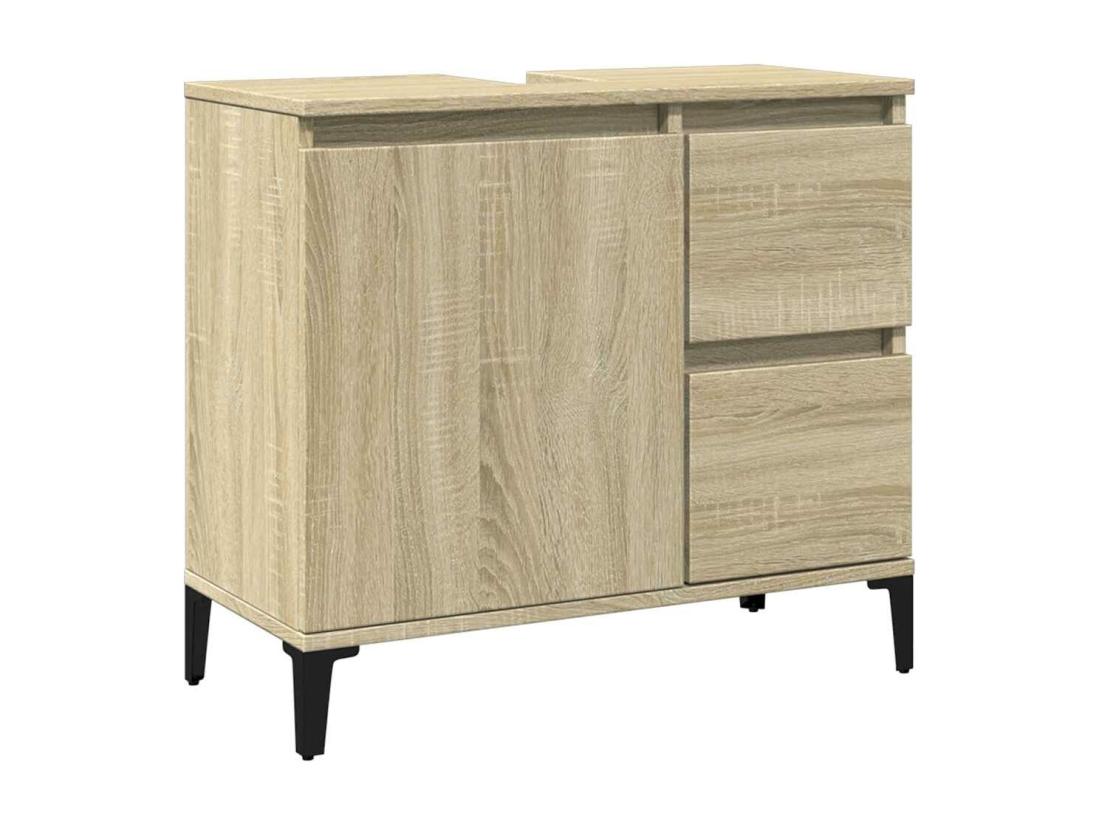 Vente Unique Armoire Salle De Bain Chêne Sonoma 65x33x60 Cm
